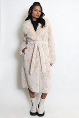 Faux Fur Belted Coat 