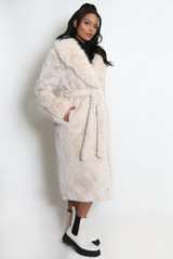 Faux Fur Belted Coat 