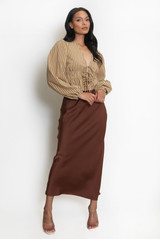 Satin BIas Cut Midi Skirt