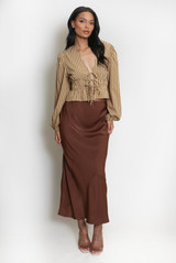 Satin BIas Cut Midi Skirt