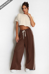 Side Stripe Wide Leg Trousers