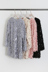 Tassel Sequin Long Sleeve Dress