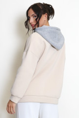 Button Front Hooded Sweatshirt