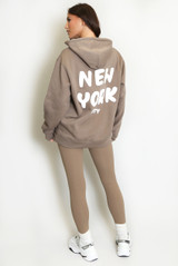 New York Bubble Slogan Hooded Sweatshirt