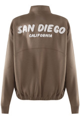 Sandiego Bubble Slogan Half Zip Sweatshirt