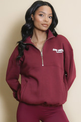 Sandiego Bubble Slogan Half Zip Sweatshirt