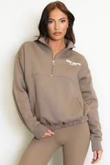 Sandiego Bubble Slogan Half Zip Sweatshirt