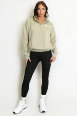 Sandiego Bubble Slogan Half Zip Sweatshirt