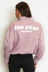 Sandiego Bubble Slogan Half Zip Sweatshirt