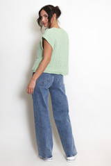 Knitted Waistcoat With Oversized Button