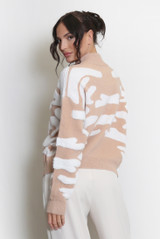 Two Tone Design Zip Cardigan 