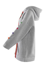 Button Sleeve Oversized Hoodie