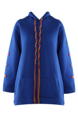 Button Sleeve Oversized Hoodie
