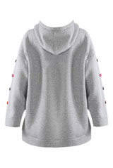 Button Sleeve Oversized Hoodie