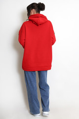 Button Sleeve Oversized Hoodie