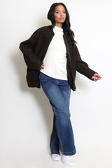 Wool Look Bomber Jacket