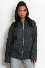 Wool Look Bomber Jacket