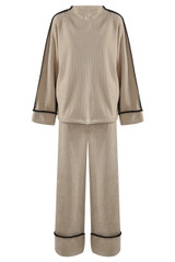 Contrast Seam Knitted Loungewear Set
