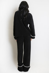 Contrast Seam Knitted Loungewear Set