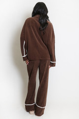Contrast Seam Knitted Loungewear Set