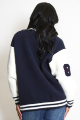Bear Motif Varsity Jacket