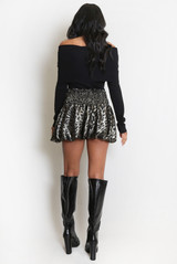 Leopard High Waist Bubble Skirt 