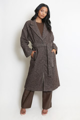 Chevron Tie Up Overcoat