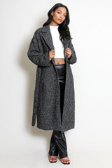 Chevron Tie Up Overcoat