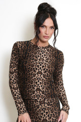 Long Sleeve Leopard Print Active Top