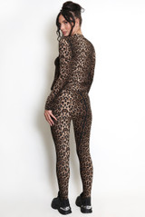 Long Sleeve Leopard Print Active Top