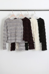 Mohair Tiered Long Sleeve Top