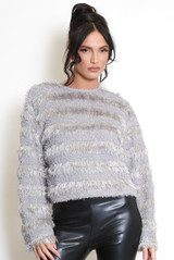 Mohair Tiered Long Sleeve Top