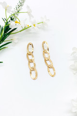 Multi Link Bevelled Drop Earrings