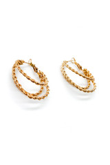Triple Oval Bevelled Hoop Earrings