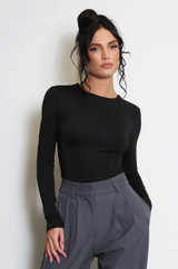 Round Neck Long Sleeve Bodysuit
