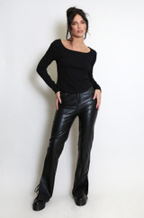 Dip Hem Wide Neck Top