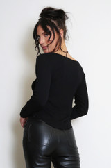 Dip Hem Wide Neck Top