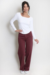 Dip Hem Wide Neck Top