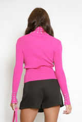 Diamante High Neck Ribbed Jumper (New Ratio)