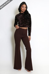 Seam Front Flare Trouser