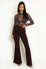 Seam Front Flare Trouser