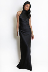 Satin Halter Neck Maxi Dress