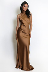 Satin Halter Neck Maxi Dress