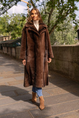 Brown Faux Fur Longline Coat