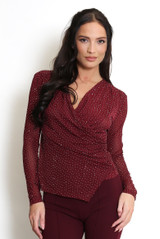 Stud Embellished Asymmetric Blouse