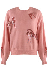 Sequin Bow Fine Knit Jumper 