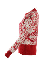 Embellished Printed Fine Knit Jumper