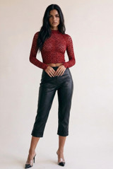 Long Sleeve Top In Sheer Lace