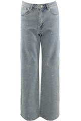 Full Diamante Embellished Wide Fit Jeans