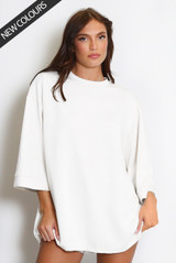 Oversized T-shirt With 3/4 Sleeve